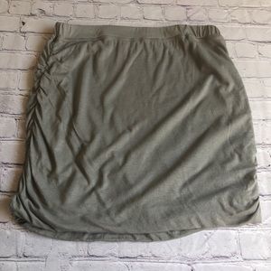 Splendid [Revolve] ruched khaki Supima mini skirt